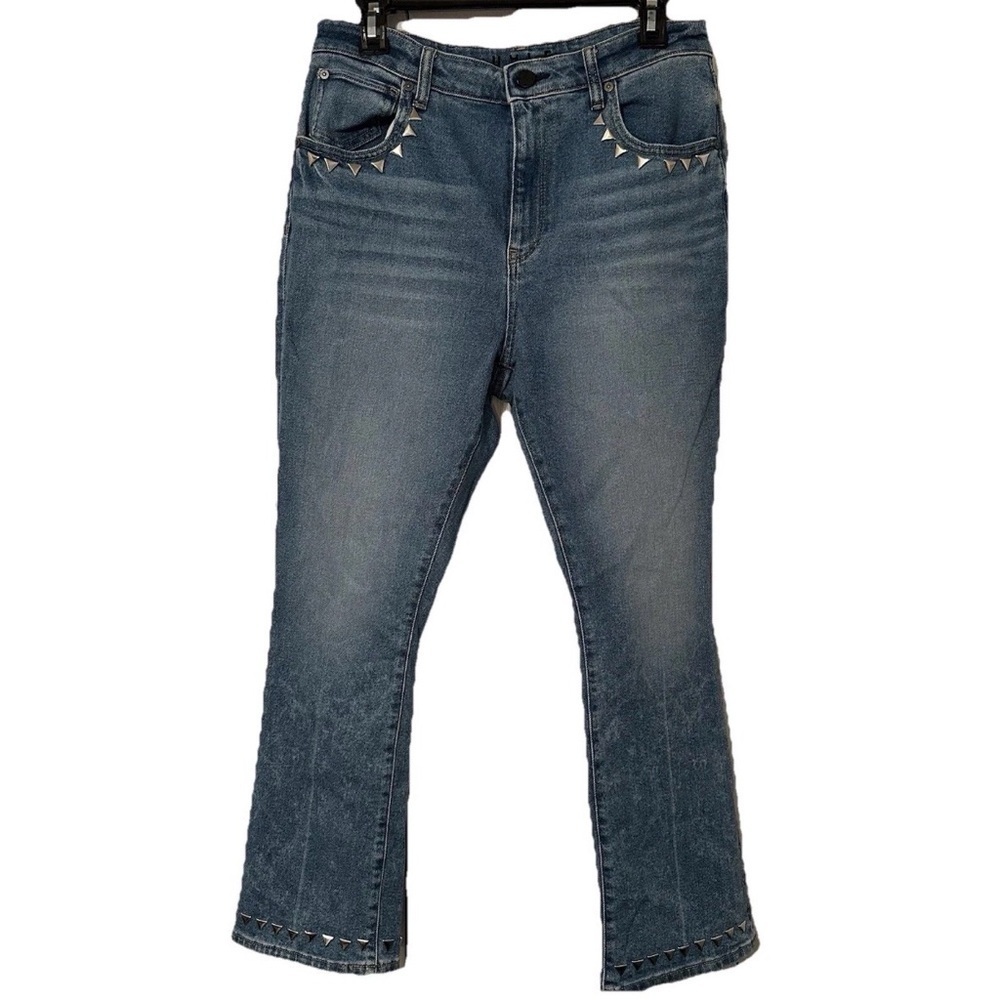 Hale Jeans Jagger Davie High Rise Mini Bootcut Womens 31 Studs Grunge Festival